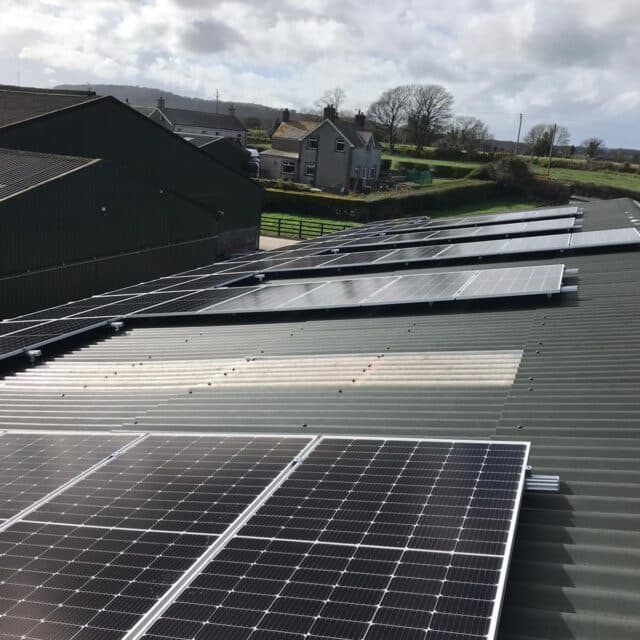 Agricultural solar installation on farm buildings