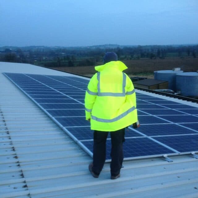 Commercial solar PV on warehouse roof