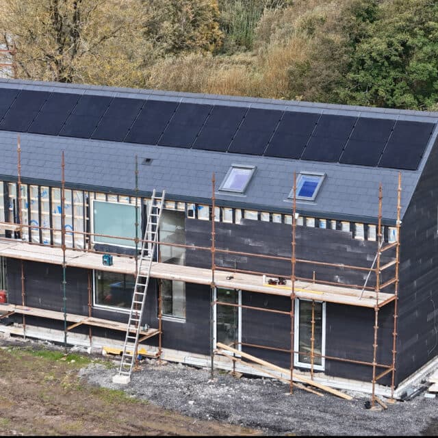 Solar panels on a domestic roof